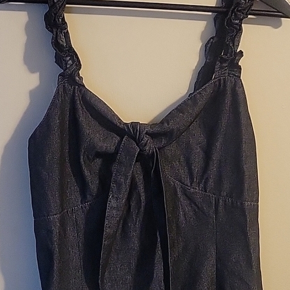 SHEIN Navy Sleeveless NWOT Denim Ruffle Dress - Picture 2 of 3